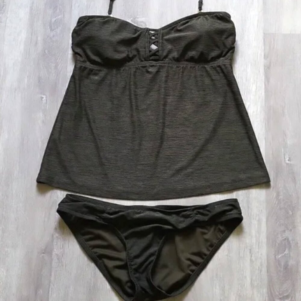 Mossimo Supply Co. Black Tankini Top and Bikini Bottom Set